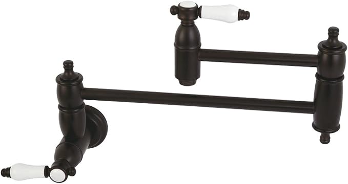 Kingston Brass KS3105BPL Bel-Air Wall Mount Pot Filler Kitchen Faucet, Oil Rubbed Bronze