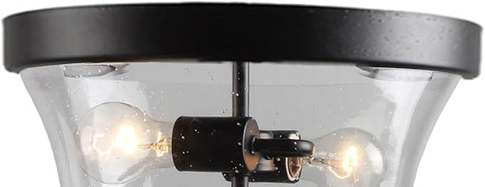 Minka Lavery 4927-66A Shyloh Flush Mount, 2-Light, 120 Total Watts, 13.75-in H x 7.75-in W, Coal Black
