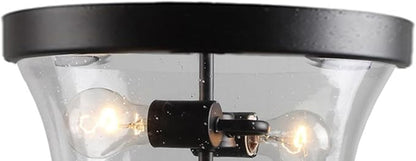 Minka Lavery 4927-66A Shyloh Flush Mount, 2-Light, 120 Total Watts, 13.75-in H x 7.75-in W, Coal Black