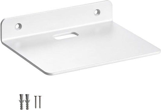 6 Inch White Floating Wall Shelf, Rustproof Aluminum Alloy Wall Mounted Storage Shelf for Bathroom, Kitchen, Bedroom, Living Room Decor