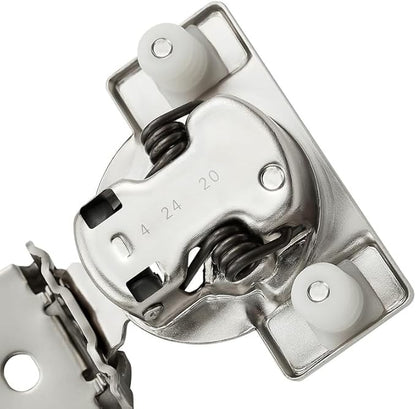 Ravinte 50 Pack 25 Pairs 1 Inch Overlay Soft Close Hidden Door Hinges - Stainless Steel, Satin Nickel