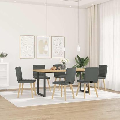 6-Piece Dark Gray Fabric Dining Chairs Set with Metal Frame - Modern Farmhouse Kitchen Chairs, Comfortable Foam Seating for Dining Room Living Room Restaurant
