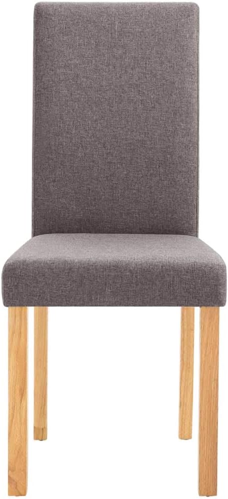 2-Pack Taupe Fabric Dining Chairs with Rubber Wood Frame, Modern Farmhouse Kitchen Chairs 16.5x20.1x37.4 Inch Soft Upholstered Seats for Dining Room Furniture