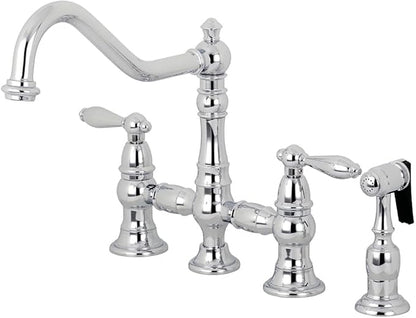 Kingston Brass KS3271ALBS Kitchen Faucet with Side Sprayer, Polished Chrome