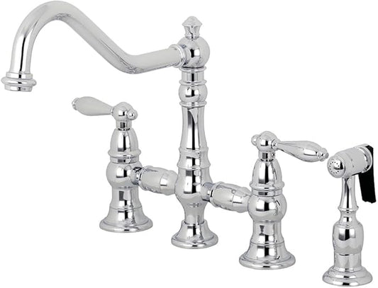 Kingston Brass KS3271ALBS Kitchen Faucet with Side Sprayer, Polished Chrome
