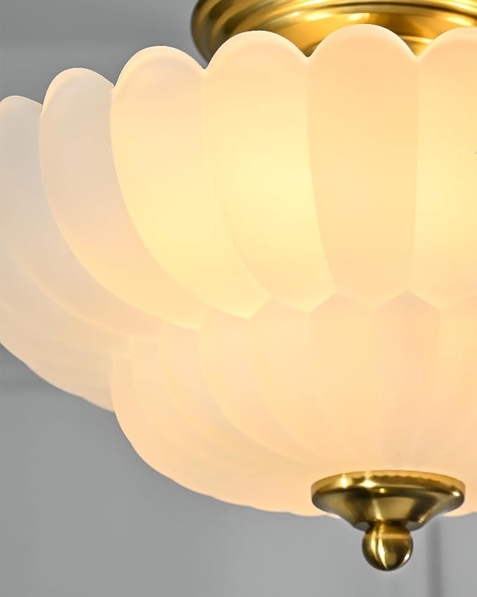 3-Light Ceiling Fixture Semi-Recessed Ceiling Light Frosted Glass Modern Lighting Ideal for Hallways, Bedrooms, Kitchens, Entryways, and Study Rooms Perfect Choice for Small Spaces