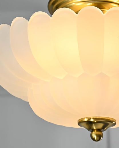 3-Light Ceiling Fixture Semi-Recessed Ceiling Light Frosted Glass Modern Lighting Ideal for Hallways, Bedrooms, Kitchens, Entryways, and Study Rooms Perfect Choice for Small Spaces