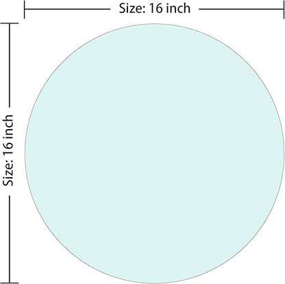 16" Round Tempered Glass Table Top, Clear Surface Flat Polished Edge for Furniture Protection Patio Dining Coffee End Tables (16 inch)