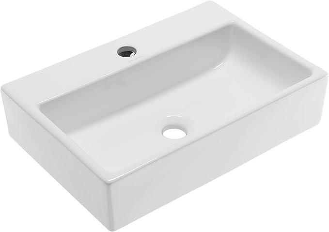 Swiss Madison SM-VS203 Claire 20" Rectangle Vessel Sink, Glossy White