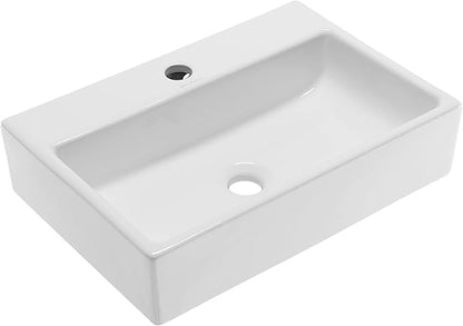 Swiss Madison SM-VS203 Claire 20" Rectangle Vessel Sink, Glossy White
