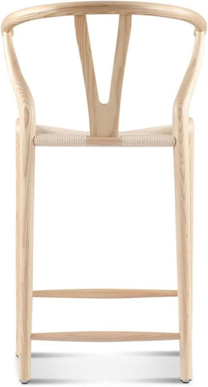 Barstool,Weave Counter Height Bar Stools, Fully Assembled Rattan Bar Chairs for Kitchen Island,1pc,Natural
