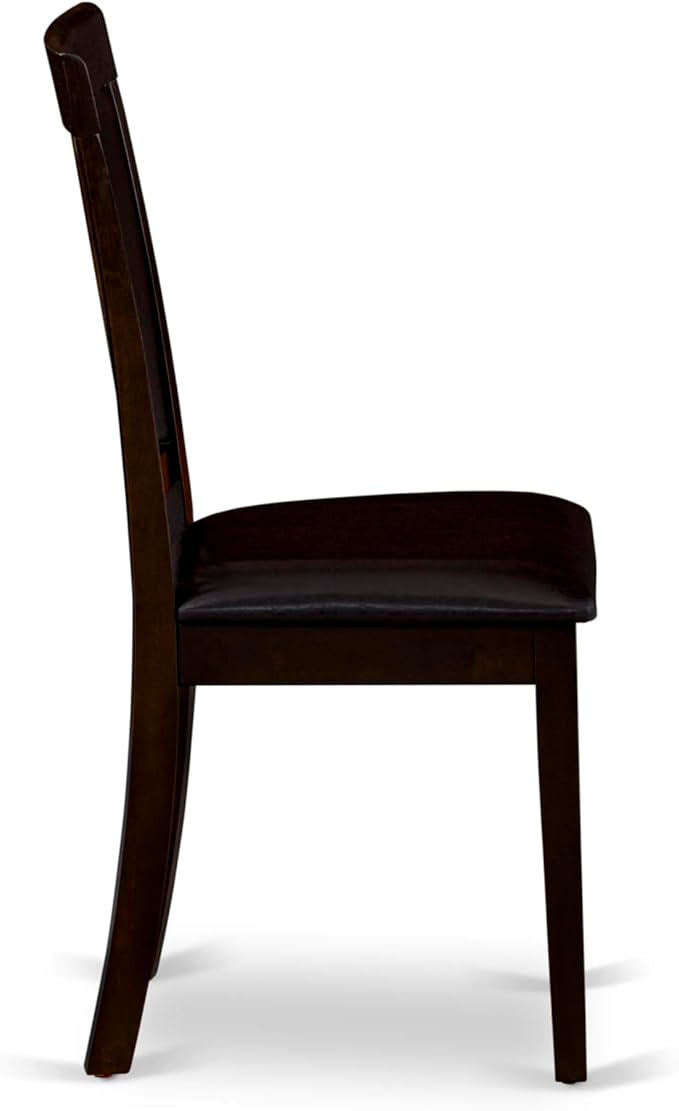 East West Furniture ANTI5-CAP-LC 5 Piece Dining Room Furniture Set Includes a Round Kitchen Table with Pedestal and 4 Faux Leather Upholstered Dining Chairs, 36x36 Inch, Cappuccino