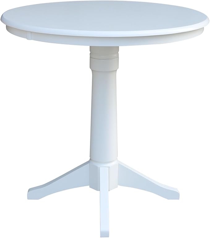 International Concepts 36" Round Top Pedestal Table-34.9" H, White