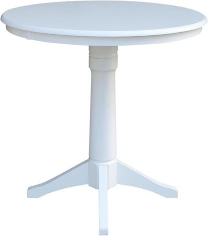 International Concepts 36" Round Top Pedestal Table-34.9" H, White
