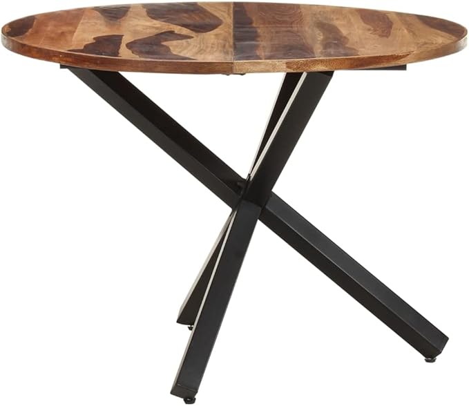 Dining Table,Round dining table,writing desk, computer desk, balcony table,for home, restaurant, bar, pub, bistro, coffee shop, kitchen island , 39.3"x39.3"x29.5" Acacia Wood with Sheesham Finish