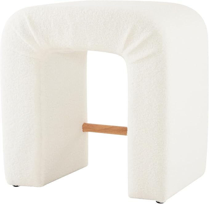 24'' Boucle Stool Set of 2,Dining Chairs for Home Kitchen Island,White