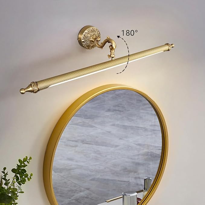 Aiwen LED Vanity Light Fixture 12W 27.95 inch Bath Vanity Lights with PC Lamp Shade Retro Artwork Picture Lights Wall Sconces for Dressing Bathroom Lighting Neutral Daylight 4000k