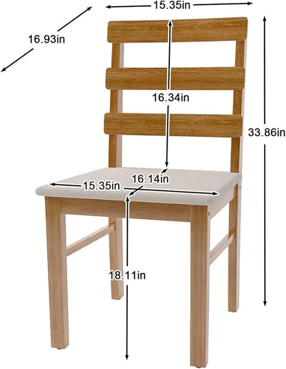 Majnesvon Dining Room Chairs Set of 2, Farmhouse Kitchen Table Set with Chairs, Wood Dining Table Chair for Kitchen, Restaurant, Apartment (Brown 2 Chair)
