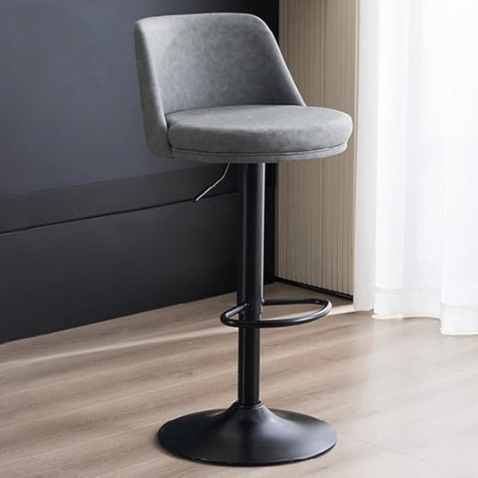 PU Leather Adjustable Stools - Swivel Armless Counter for Kitchen Island, Dining Room &,/Gray a-One Size