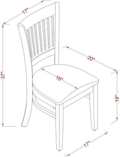East West Furniture VAC-ESP-C Vancouver Kitchen Dining Chairs - Linen Fabric Upholstered Wooden Chairs, Set of 2, Espresso