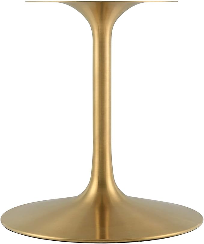 Modway Lippa 78" Oval-Shaped Mid-Century Modern Dining Table with Artificial Marble Top and Gold Base