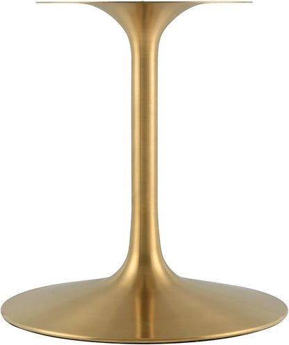 Modway Lippa Oval 78" Mid-Century Modern Artificial Marble Dining Table in Gold Black