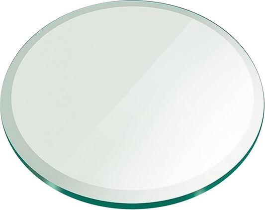 16 Inch Round Tempered Beveled Polished Edge Glass Table Top -1/2” Thick Round Glass Table Top–Heavy Duty, Dining, Coffee, and Office Tables by Fab Glass and Mirror