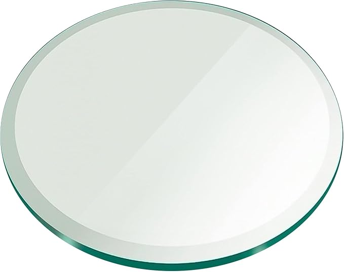 40" Inch Round Glass Table Top 1/2" Thick Tempered Beveled Edge by Fab Glass and Mirror