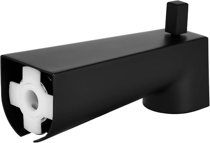 Kedra 7-Inch Tub Spout, Extra-Long Slip On Diverter Tub Spout, Replacement Bathtub Spout with Diverter, Matte Black (for 1/2" Copper Water Tube)