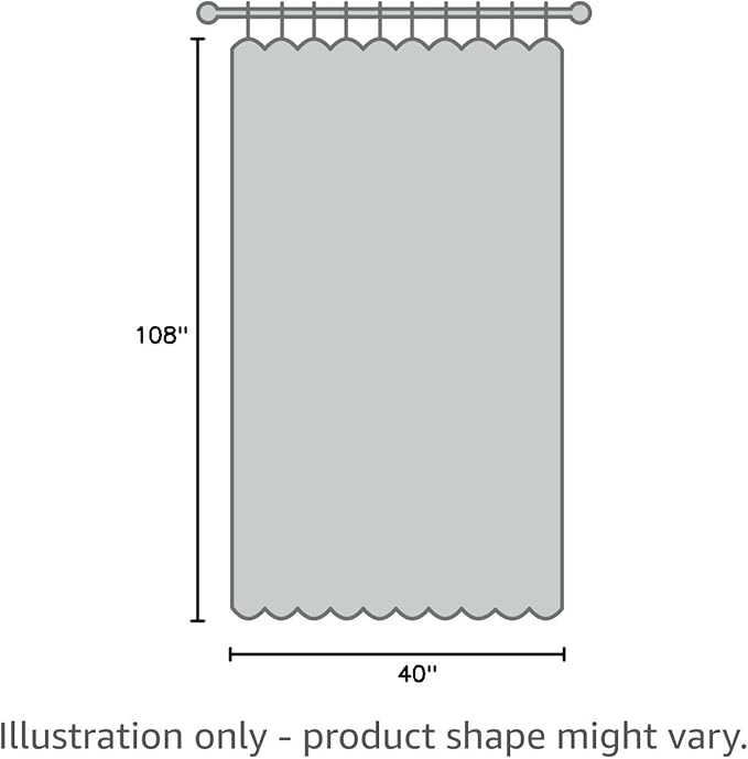 Lush Decor Linen Button Window Curtain Panel, Single, 40" W x 108" L, Gray & White - Country Curtains - Rustic Decor - Color Block Modern Farmhouse Curtains For Living Room, Bedroom & Dining Room