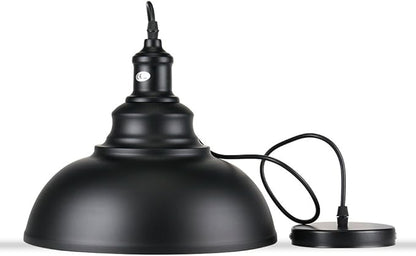 Lightess Black Pendant Light Dimmable, Industrial Hanging Lights Metal Barn Farmhouse Kitchen Lighting Edison Ceiling Mount Fixture, OLL466