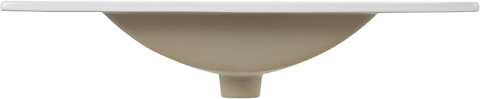 JONATHAN Y SNK1002A Ancillary 3-Hole 30 in. W x 18.25 in. D Classic Contemporary Rectangular Ceramic Single Sink Basin Vanity Top, White