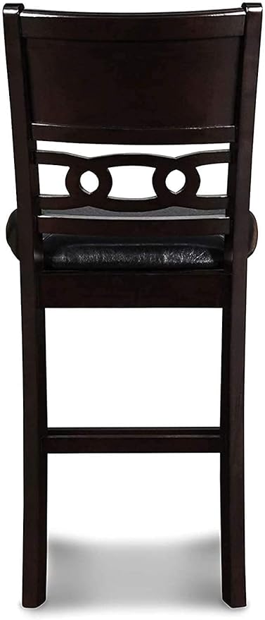 New Classic Furniture Gia 3-Piece Drop Leaf Counter Table Set with 2 Chairs, 42-Inch, Ebony