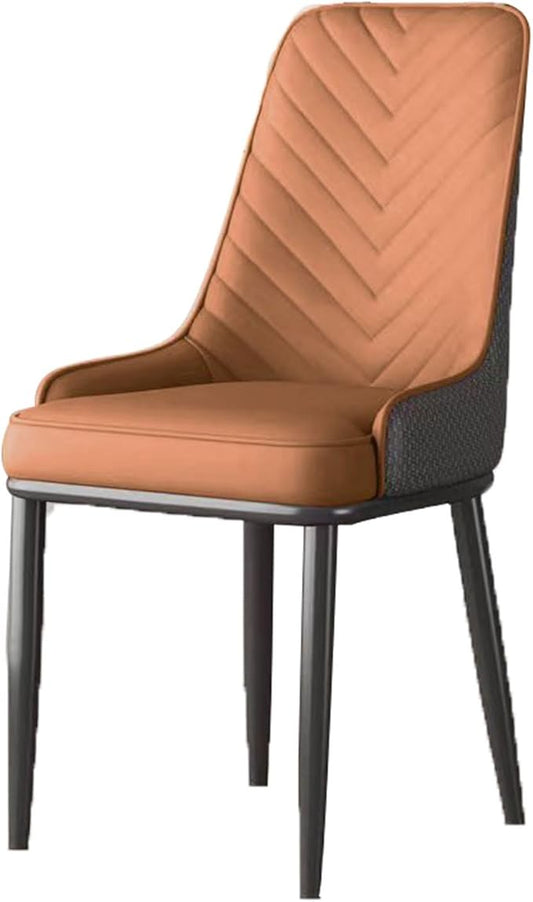 Accent Dining Chairs, PU Leather Chairs, Sleek Black Metal Legs for Living Room/Kitchen Island