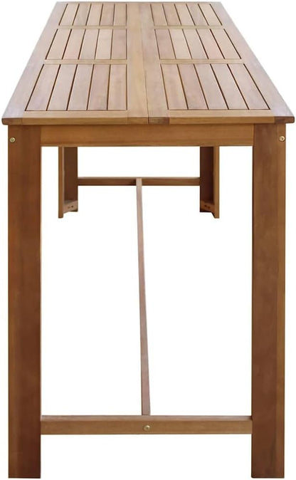 Bar Table Solid Acacia Wood Rectangular Pub Dining Table for Home Kitchen Bistro, 59.1x27.6x41.3 Inches, Natural Oiled Finish, Seats 4