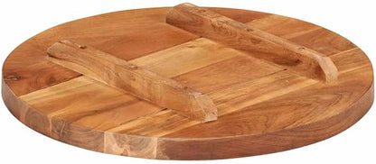 Solid Acacia Wood Round Tabletop 15.7 inch 0.98-1.06 inch Thick Rustic Butcher Block Counter Top for Dining Coffee Bar or DIY Desk