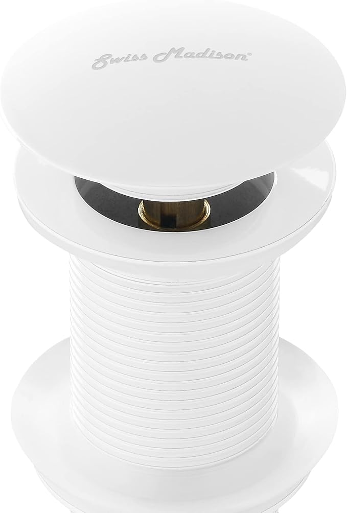 Swiss Madison Well Made Forever SM-PD25MW, Residential Non-Overflow Pop Up Sink Drain 1.75 in Matte White