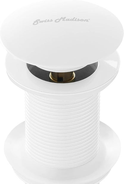 Swiss Madison Well Made Forever SM-PD25MW, Residential Non-Overflow Pop Up Sink Drain 1.75 in Matte White