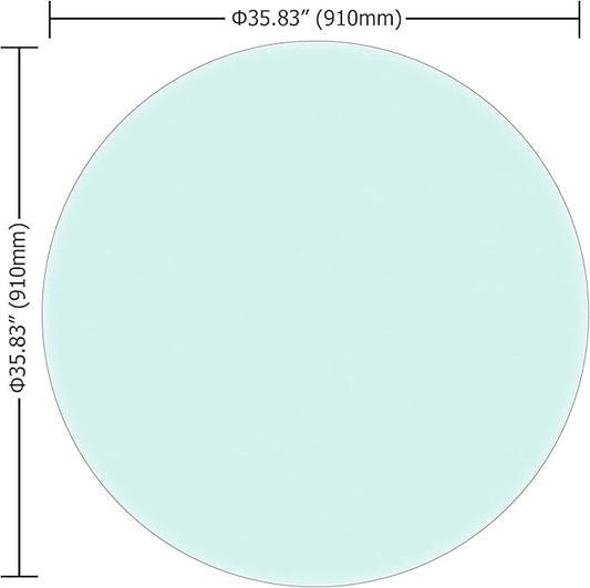 36" Round Glass Table Top - 3/8" Thick Beveled Edge Tempered Glass, Replacement Glass Table Top for Kitchen/Patio