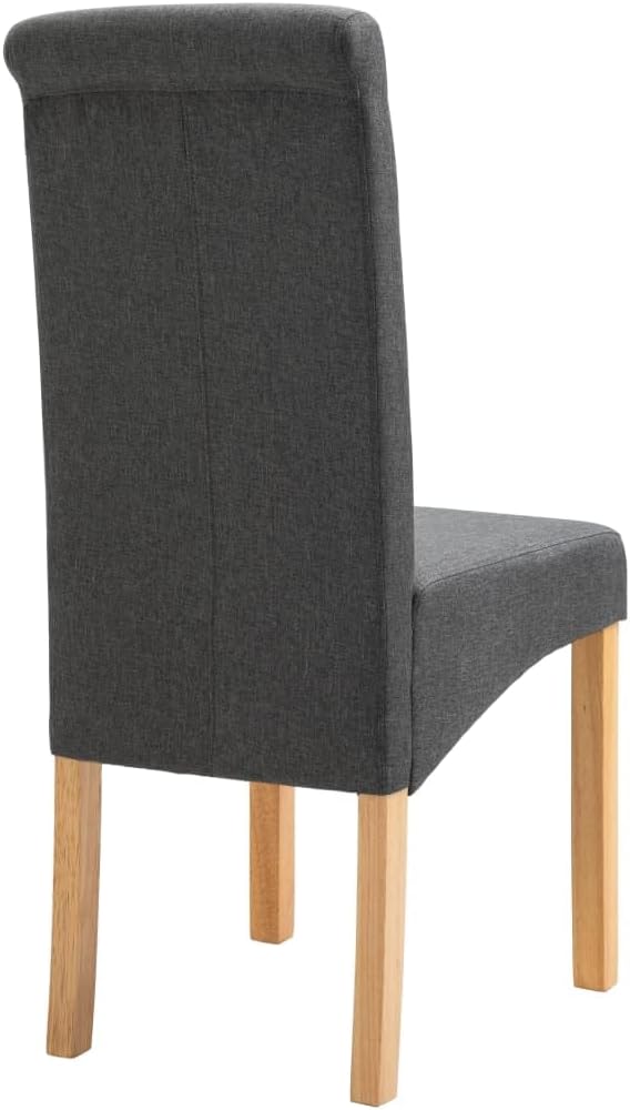 Modern Fabric Dining Chairs Set of 6 Gray Wooden Frame Comfortable Stable Seating for Dining Room Kitchen Living Room