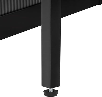 CYJZH Extendable Dining Table with 3 Removable Middle Leaves, Mobile Rolling Island Table with Power Outlet, Saving-Space Cabinet with Storage for Dining Room and Living Room (Black and Marble White)