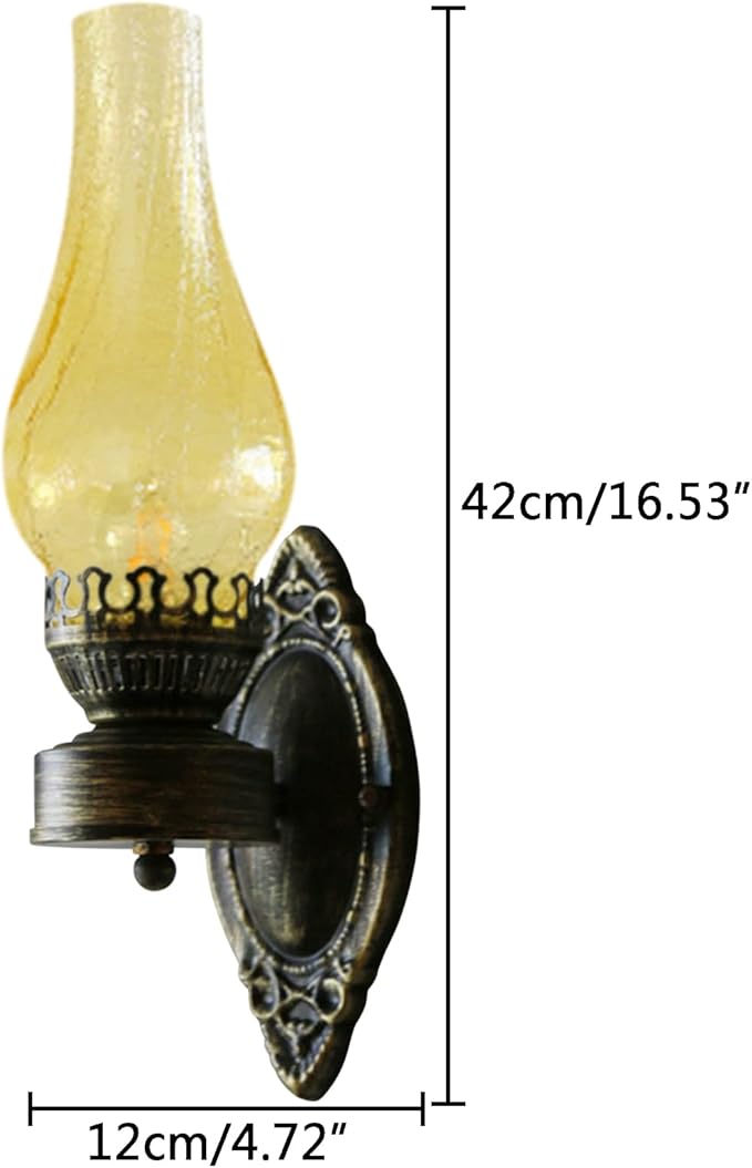 TFCFL Vintage Wall Sconce Rustic Farmhouse Wall Lamp Industrial Glass Wall Light Fixtures Bedside Wall Lighting for Living Room, Bedroom, Hallway (1PCS)
