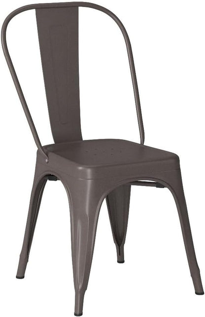 BestOffice 18 Inch Metal Chairs Set of 4 Metal Stackable Patio Chairs Seat Height Café Restaurant Dining Chairs Indoor Outdoor with Waterproof Tolix Side