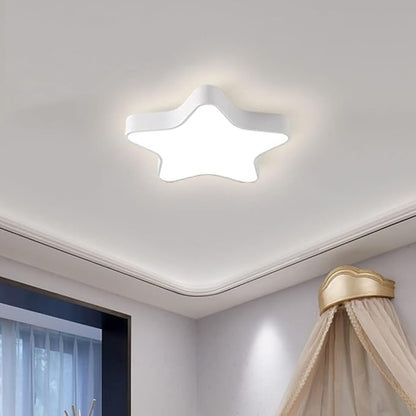 LED Ceiling Light Fixture, Modern Pentagram Recessed Ceiling Lights, 3000K-6000K Dimmable Light, Close to Lighting Flush Mount Living Room Pendant Lamps (White, 16inch)