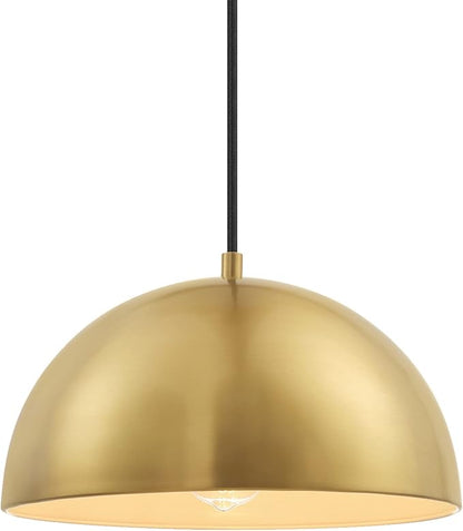 Globe Electric 65826 Hazel 1-Light Pendant Lighting, Matte Brass, Bulb Not Included
