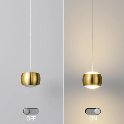 Modern LED Dimmable Pendant Light fixtures,Mini Island Pendant Lighting for Kitchen Island Dinning Room,Bedroom,Bar, Kitchen Island Ceiling Hanging Light Fixtures(gold-3-Pack)