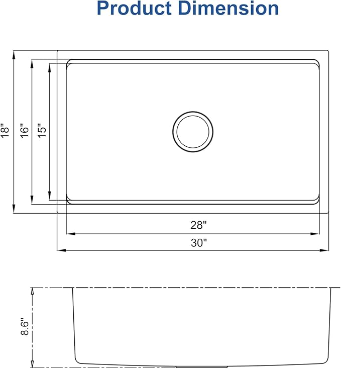 Black Sink, 304 Stainless Steel Single Bowl Undermount 30×18 Inch Workstation Kitchen Sink with Sink Grid and Cutting Board