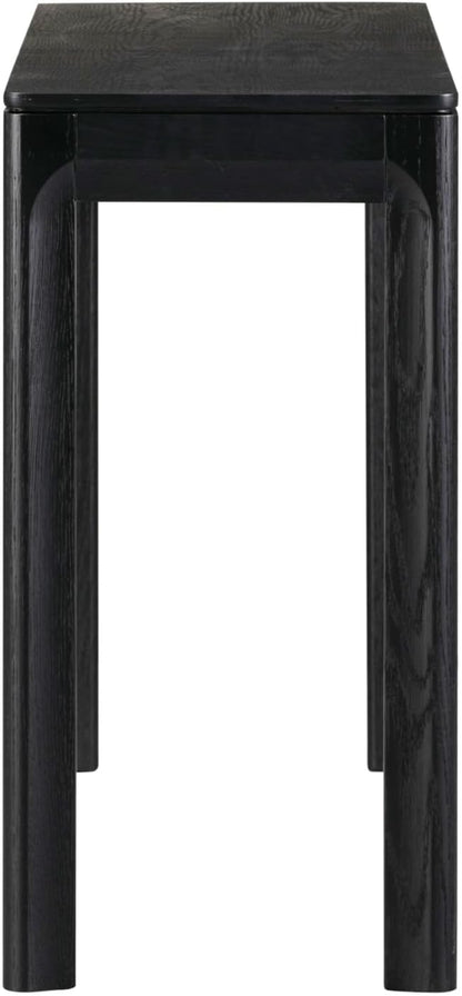 NTC Flow 47-Inch Console Table, Modern Solid Wood Entryway Table with Hidden Drawer, Waterproof & Heat Resistant, Narrow Table for Hallway, Living Room & Foyer, Burnt Black