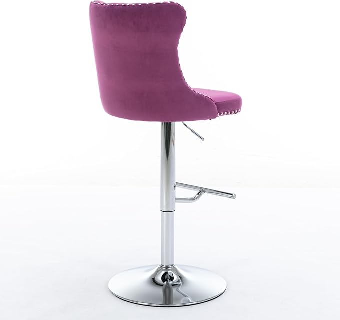 Modern Dining Chairs, Mid-Century Kitchen Table and Chairs with Sturdy Stable Base, Easy Assembly Luxury Furniture for Dining Room, Home Pub and Kitchen Island,Purple-Foam-2pc