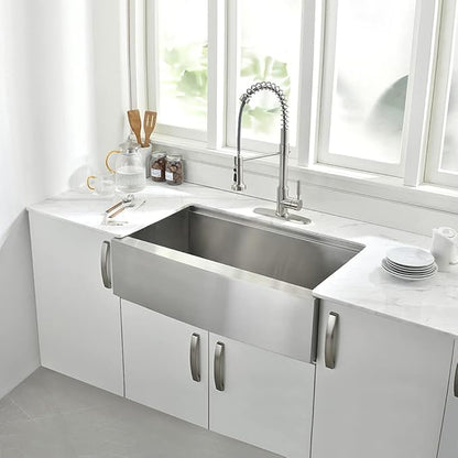 33Inch Farmhouse Sink Workstation -VOKIM 33"x22" Apron Front Kitchen Sink Single Bowl 16 Gauge Stainless Steel Kitchen Farm Kitchen Sinks with Accessories